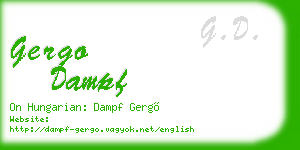 gergo dampf business card